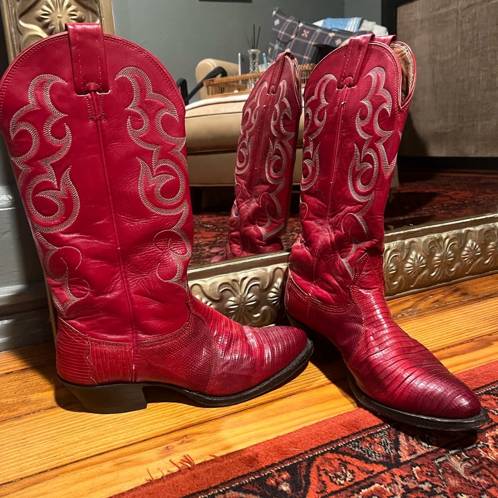 Vintage Red Nocona Western Heeled Boots